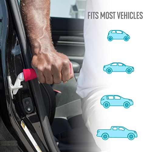 Able Life Auto Cane, Portable Vehicle Support Handle, Standing Mobility Aid, Car Assist Cane Grab Bar, Red