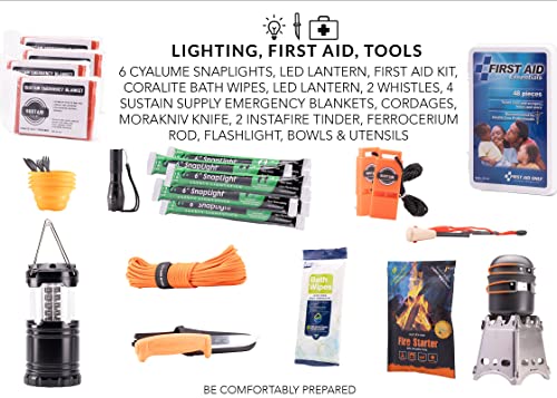 Sustain Supply â Premium Family Emergency Survival Bag/Kit â Be Equipped with 72 Hours of Disaster Preparedness Supplies for 4 People