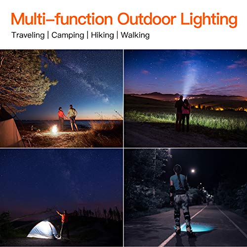 BUYSIGHT Rechargeable Spotlight,Spot Lights Hand held Large Flashlight 10000 lumens Handheld Spotlight Lightweight and Super Bright Flashlight (Aluminium_Alloy Black)