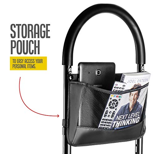 Bed Assist Rail with Adjustable Heights - Bed Assist bar with Storage Pocket - Bed Rails for Seniors with Hand Assistant bar - Easy to get in or Out of Bed Safely with Floor Support - by Medical king