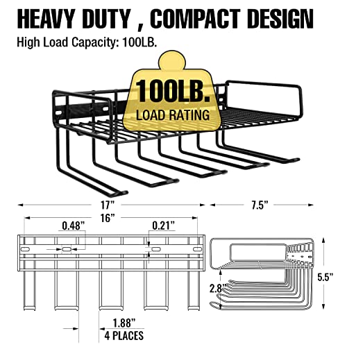 UNITEDPOWER Wall Mounted Power Tool Organizer Holder, Heavy Duty Utility Storage Rack for Battery Powered Hand Tools, Cordless Drill Rack and Tool Shelf w/ Compact Design, Perfect for Father's Day