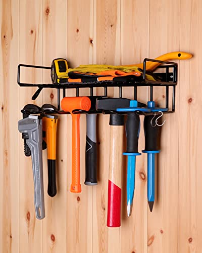 UNITEDPOWER Wall Mounted Power Tool Organizer Holder, Heavy Duty Utility Storage Rack for Battery Powered Hand Tools, Cordless Drill Rack and Tool Shelf w/ Compact Design, Perfect for Father's Day