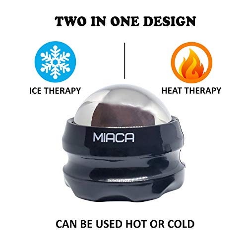 Cryosphere Cold Massage Ball Roller Set by Miaca - 2 Sizes - Ice Roller for Sore Muscles - Metal Ball for Back Pain Relief - Foot Muscle Roller - Plantar Fasciitis - Small Face Roller for Puffy Eyes