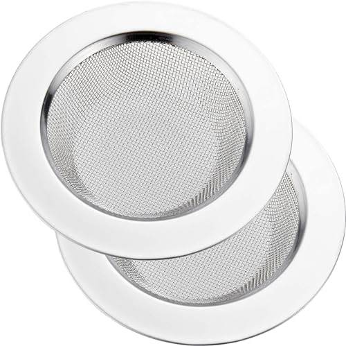 2 PCS Kitchen Sink Strainer Stainless Steel, kitchen Sink Drain Strainerï¼Sink Strainers with Large Wide Rim 4.5" Diameter for Kitchen Sinks