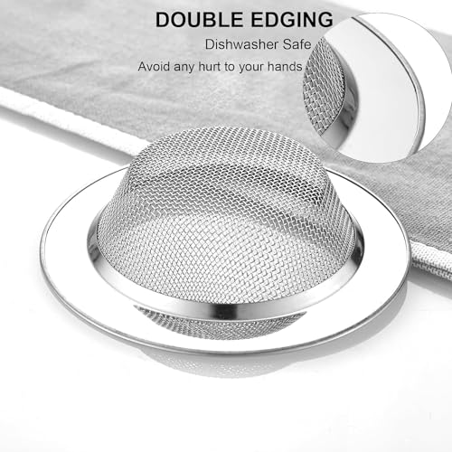 2 PCS Kitchen Sink Strainer Stainless Steel, kitchen Sink Drain Strainerï¼Sink Strainers with Large Wide Rim 4.5" Diameter for Kitchen Sinks