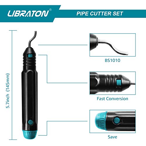 Libraton Pipe Cutter, Tubing Cutter 3/16" to 2" Outer Diameter, Copper Pipe Cutter, Tube Cutter with Deburring Tool, Copper Cutter, Pipe Cutter Tool for Copper, and Thin Stainless Steel Tube