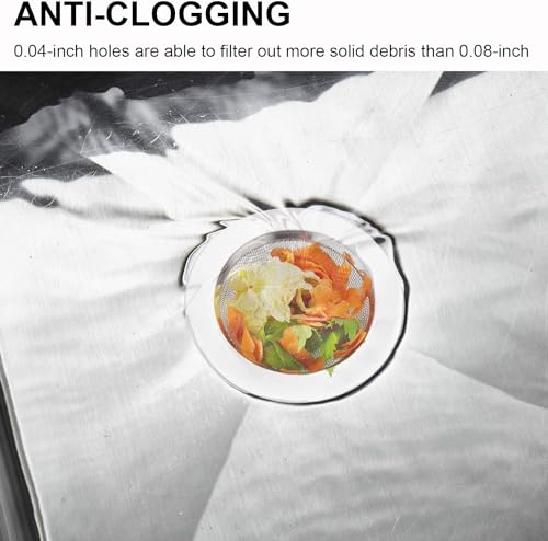 2 PCS Kitchen Sink Strainer Stainless Steel, kitchen Sink Drain Strainerï¼Sink Strainers with Large Wide Rim 4.5" Diameter for Kitchen Sinks