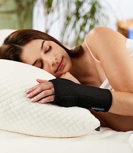 Night Wrist Sleep Support Brace - Fits Both Hands - Cushioned to Help With Carpal Tunnel and Relieve and Treat Wrist Pain ,Adjustable, Fitted-ComfyBrace