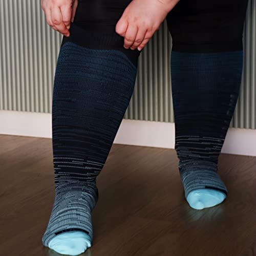 Wide Calf Compression Socks for Women & Men Extra Large Size Support Socks for Nurses Running Pregnant Travel, 15-20 mmHg