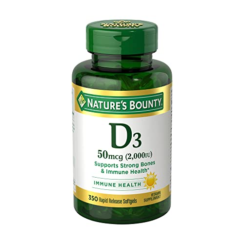 Natureâs Bounty Vitamin D, Immune Support, 2000 IU, Softgels, 350 Ct