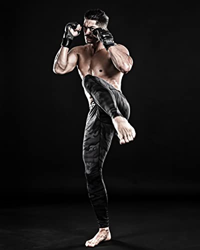 DRSKIN Menâs Compression Pants Tights Leggings Sports Baselayer Running Workout Active Yoga Dry Thermal Winter (DMBB04, M) Black