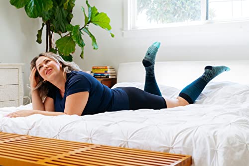 Wide Calf Compression Socks for Women & Men Extra Large Size Support Socks for Nurses Running Pregnant Travel, 15-20 mmHg