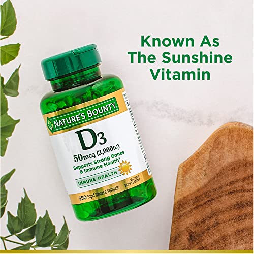 Natureâs Bounty Vitamin D, Immune Support, 2000 IU, Softgels, 350 Ct