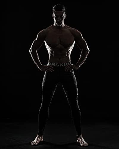 DRSKIN Menâs Compression Pants Tights Leggings Sports Baselayer Running Workout Active Yoga Dry Thermal Winter (DMBB04, M) Black