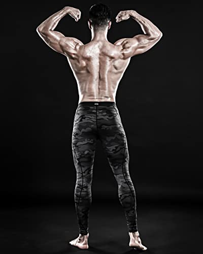 DRSKIN Menâs Compression Pants Tights Leggings Sports Baselayer Running Workout Active Yoga Dry Thermal Winter (DMBB04, M) Black
