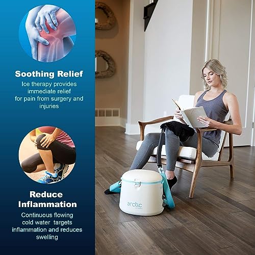 Cryotherapy - Circulating Personal Cold Water Therapy Ice Machine by Arctic Ice âwith Universal Pad for Knee, Elbow, Shoulder, Back Pain, Swelling, Sprains, Inflammation, Injuries, Post Surgery Care