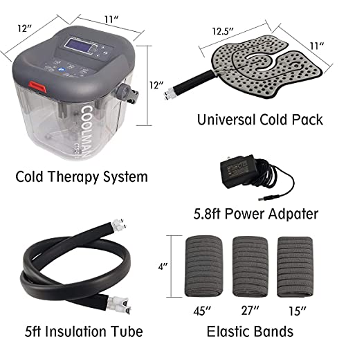 COOLMAN Cold Therapy System with Flexible Universal Pad and Extra Backup Connectors, Ice Machine for Knee After Surgery