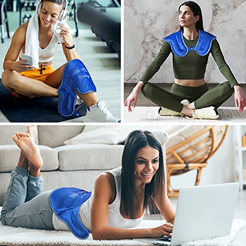 Atsuwell Ice Pack for Neck and Shoulders Pain Relief Cold Compress Therapy Shoulder Ice Packs for Injuries Reusable Gel, Large Upper Back Cold Pack Wrap for Swelling, Bruises, Sprain, Surgery