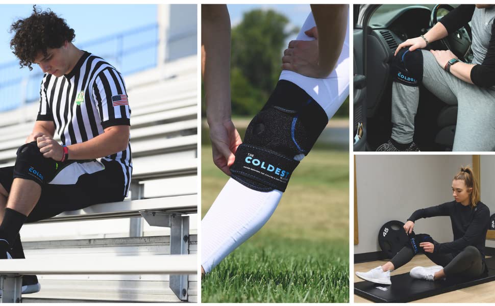 The Coldest Knee Ice Pack Wrap, Hot and Cold Therapy - Reusable Compression Best for Meniscus Tear, Injury Recovery, Bursitis Pain Recovery, Sprains, Swelling and Rheumatoid Arthritis (Knee Ice Pack)