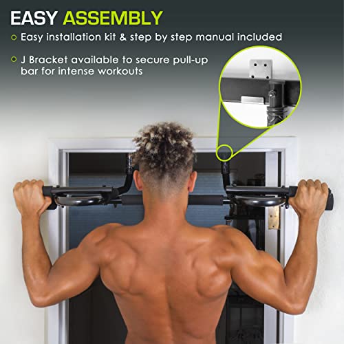 ProsourceFit Multi-Grip Chin-Up/Pull-Up Bar, Heavy Duty Doorway Trainer for Home Gym (ps-1109-cu), Black