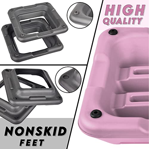 Yes4All 16" x 16" Adjustable High Step Aerobic Platform with 4 Risers (Pink-Grey)