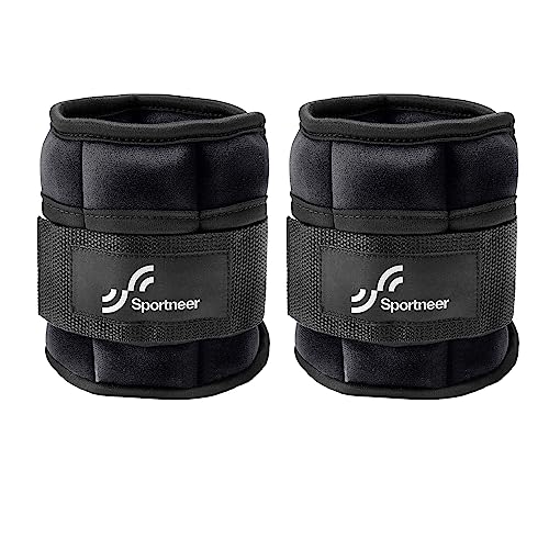 Sportneer Adjustable Ankle Weights 1 Pair 2 4 6 8 10 Lbs Leg Weight Straps for Women Men Kids, Weighted Ankle Weights Set for Gym,Fitness, Workout,Walking, Jogging,1-5 lbs Each Pack, 2 Pack 2-10 lbs