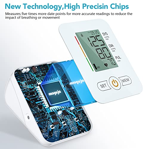 Blood Pressure Monitor, Blood Pressure Machine Extra Large Cuff Upper Arm, BP Cuff Automatic Upper Arm, with 22-42 cm Wide-Range Large Cuff 60 Groups Reading Memory for Home Useï¼Whiteï¼