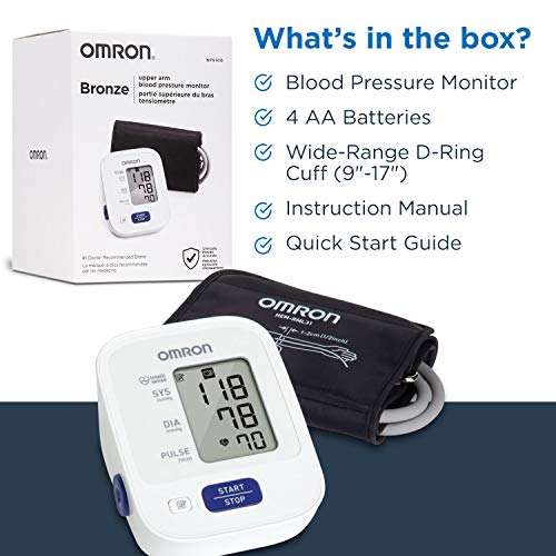 OMRON Bronze Blood Pressure Monitor, Upper Arm Cuff, Digital Blood Pressure Machine, Stores Up To 14 Readings