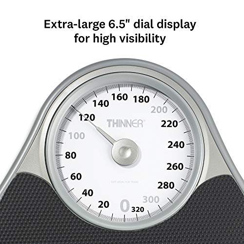 Thinner Extra-Large Dial Analog Precision Bathroom Scale, Analog Bath Scale, Measures Weight Up to 330 Lbs