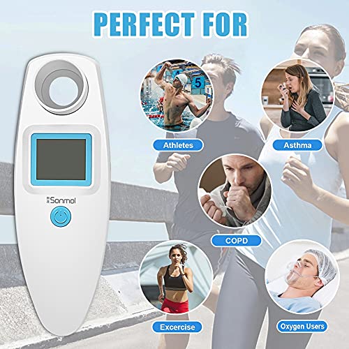 Digital Peak Flow Meter Spirometer Asthma for Adult Kids Portable PEF Forced Expiratory Volume FEV1 Home Medical