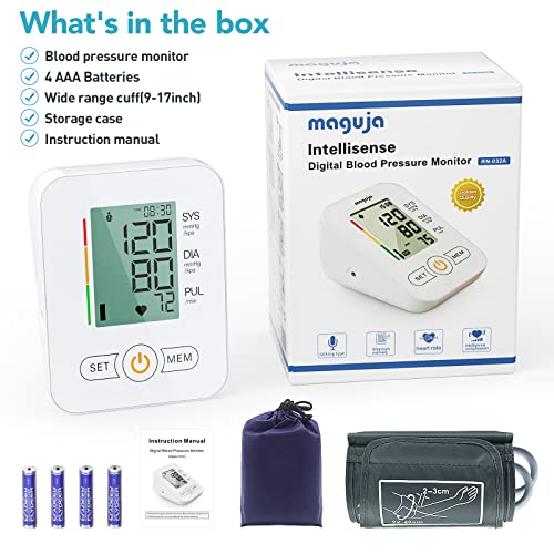 Blood Pressure Monitor, Blood Pressure Machine Extra Large Cuff Upper Arm, BP Cuff Automatic Upper Arm, with 22-42 cm Wide-Range Large Cuff 60 Groups Reading Memory for Home Useï¼Whiteï¼