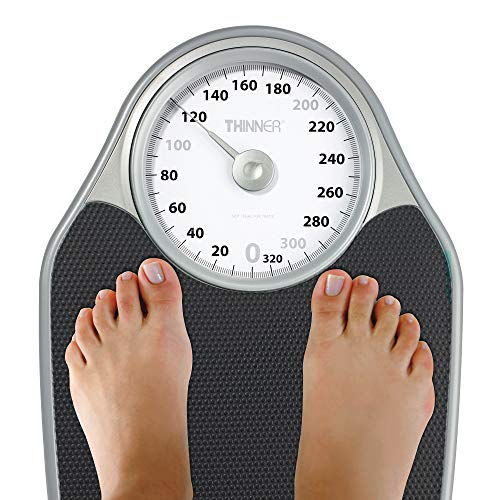Thinner Extra-Large Dial Analog Precision Bathroom Scale, Analog Bath Scale, Measures Weight Up to 330 Lbs