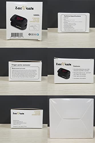 Zacurate Pro Series 500DL Fingertip Pulse Oximeter Blood Oxygen Saturation Monitor with Silicon Cover, Batteries and Lanyard (Royal Black)