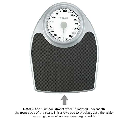 Thinner Extra-Large Dial Analog Precision Bathroom Scale, Analog Bath Scale, Measures Weight Up to 330 Lbs