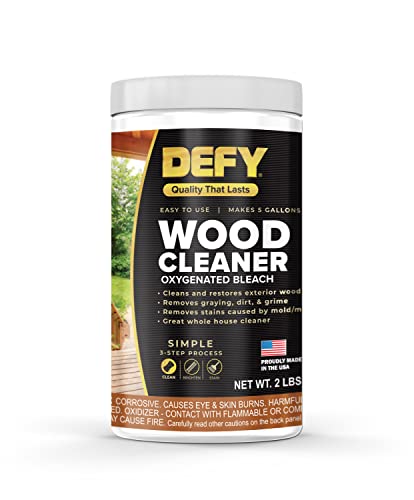 DEFY 2.25 LBs Wood Deck Cleaner - Safely Cleans Decks, Fences, Siding, & More - Covers Up to 1,000 Sq. Ft.