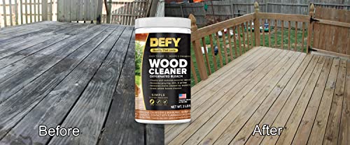 DEFY 2.25 LBs Wood Deck Cleaner - Safely Cleans Decks, Fences, Siding, & More - Covers Up to 1,000 Sq. Ft.