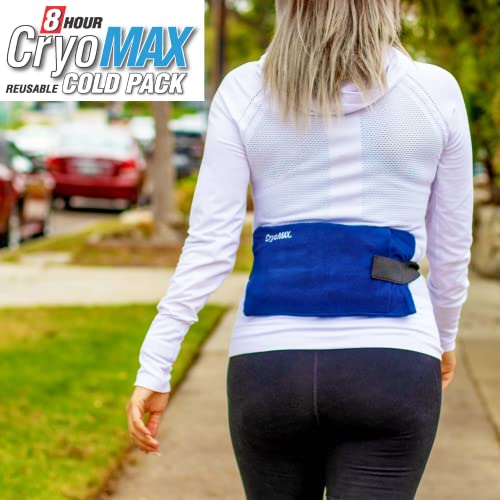 Cryo-Max Cold Pack, 8 Hour Reusable Cold Therapy Ice Pack for Elbows, Knees, Neck + More, Medium, 6" x 12" (1 Count)