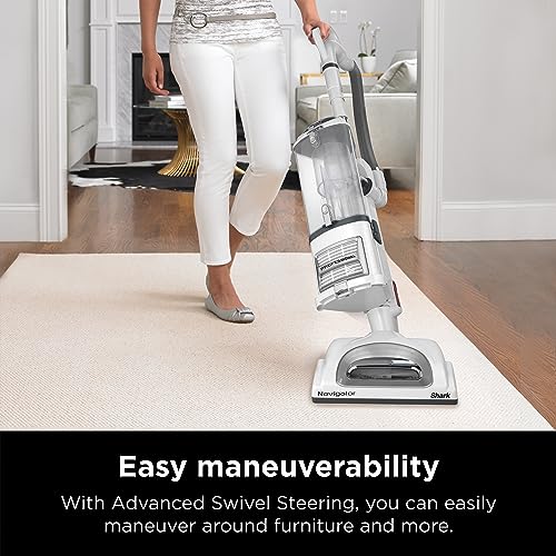 Shark NV356E S2 Navigator Lift-Away Professional Upright Vacuum with Pet Power Brush and Crevice Tool, White/Silver