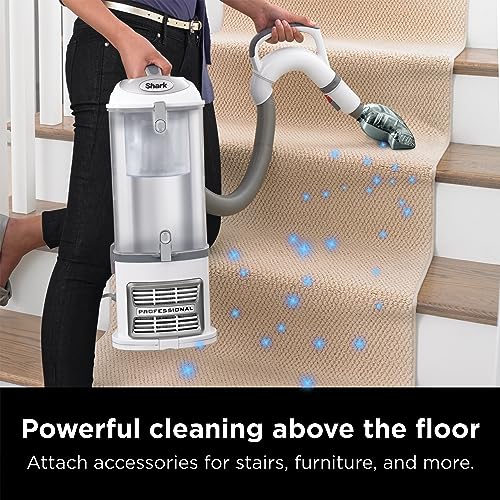 Shark NV356E S2 Navigator Lift-Away Professional Upright Vacuum with Pet Power Brush and Crevice Tool, White/Silver