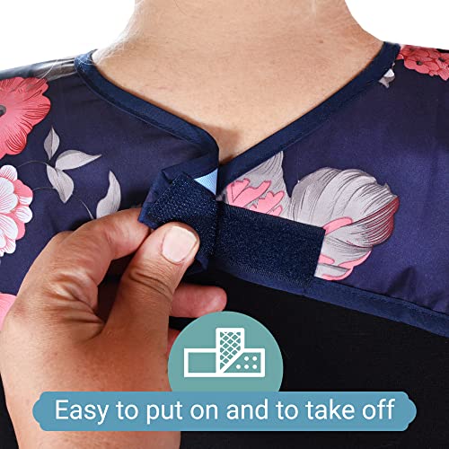 3 Pack Adult Bibs for Eating with Crumb Catcher by Celley - Washable and Reusable Clothing Protectors for Elderly Women