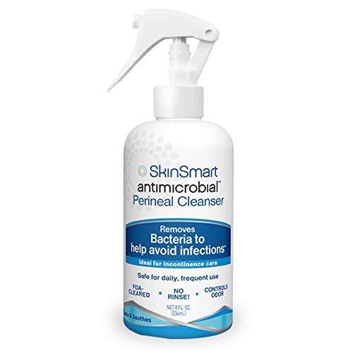 SkinSmart Antimicrobial Perineal Cleanser, Ideal for Incontinence Care and Postpartum, Removes Bacteria, 8 oz Spray