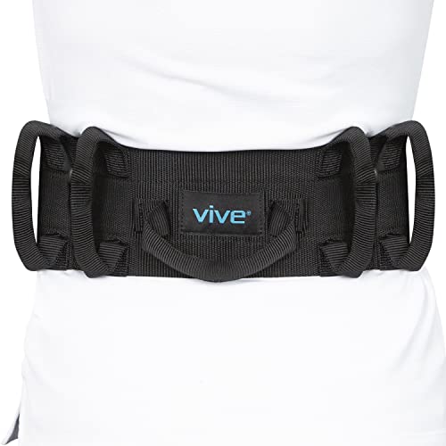 Vive Transfer Belt with Handles - Medical Nursing Safety Gait Patient Assist - Bariatric, Pediatric, Elderly, Handicap, Occupational & Physical Therapy - PT Gate Strap Quick Release Metal Buckle