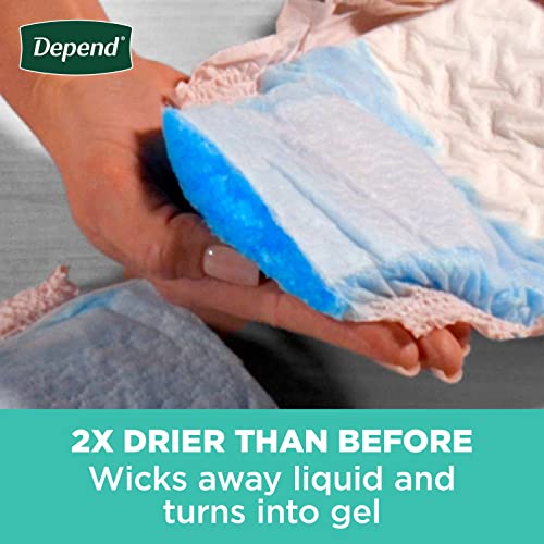 Depend Fit-Flex Adult Incontinence Underwear for Women, Disposable, Maximum Absorbency, Large, Blush, 72 Count