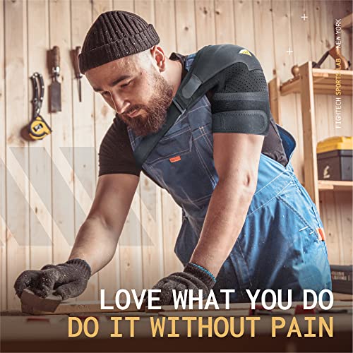 Shoulder Brace for Torn Rotator Cuff - 4 Sizes - Shoulder Pain Relief, Support and Compression - Sleeve Wrap for Shoulder Stability and Recovery - Fits Left and Right Arm, Men & Women (Black, Large/X-Large)