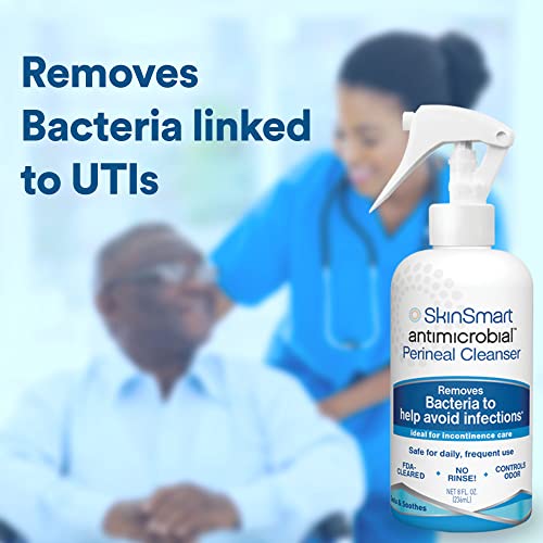 SkinSmart Antimicrobial Perineal Cleanser, Ideal for Incontinence Care and Postpartum, Removes Bacteria, 8 oz Spray
