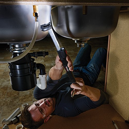 RIDGID 46753 Model 2017 Telescoping Basin Wrench with LED Light, 10-inch to 17-inch Adjustable Basin Wrench,Black