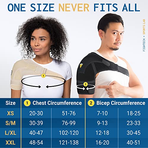 Shoulder Brace for Torn Rotator Cuff - 4 Sizes - Shoulder Pain Relief, Support and Compression - Sleeve Wrap for Shoulder Stability and Recovery - Fits Left and Right Arm, Men & Women (Black, Large/X-Large)
