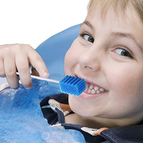 MUNKCARE Oral Care Swabs Disposable- Blue 100 Counts