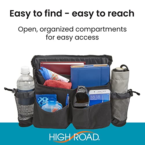 High Road Walker Bag, Mobility Scooter and Wheelchair Storage Accessory with Bottle Holders