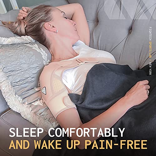 Shoulder Brace for Torn Rotator Cuff - 4 Sizes - Shoulder Pain Relief, Support and Compression - Sleeve Wrap for Shoulder Stability and Recovery - Fits Left and Right Arm, Men & Women (Black, Large/X-Large)